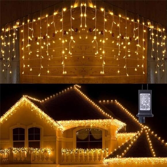 Christmas Icicle Lights Outdoor, 360 LED 29.5ft Fairy Icicle String Lights - Picture 7 of 7